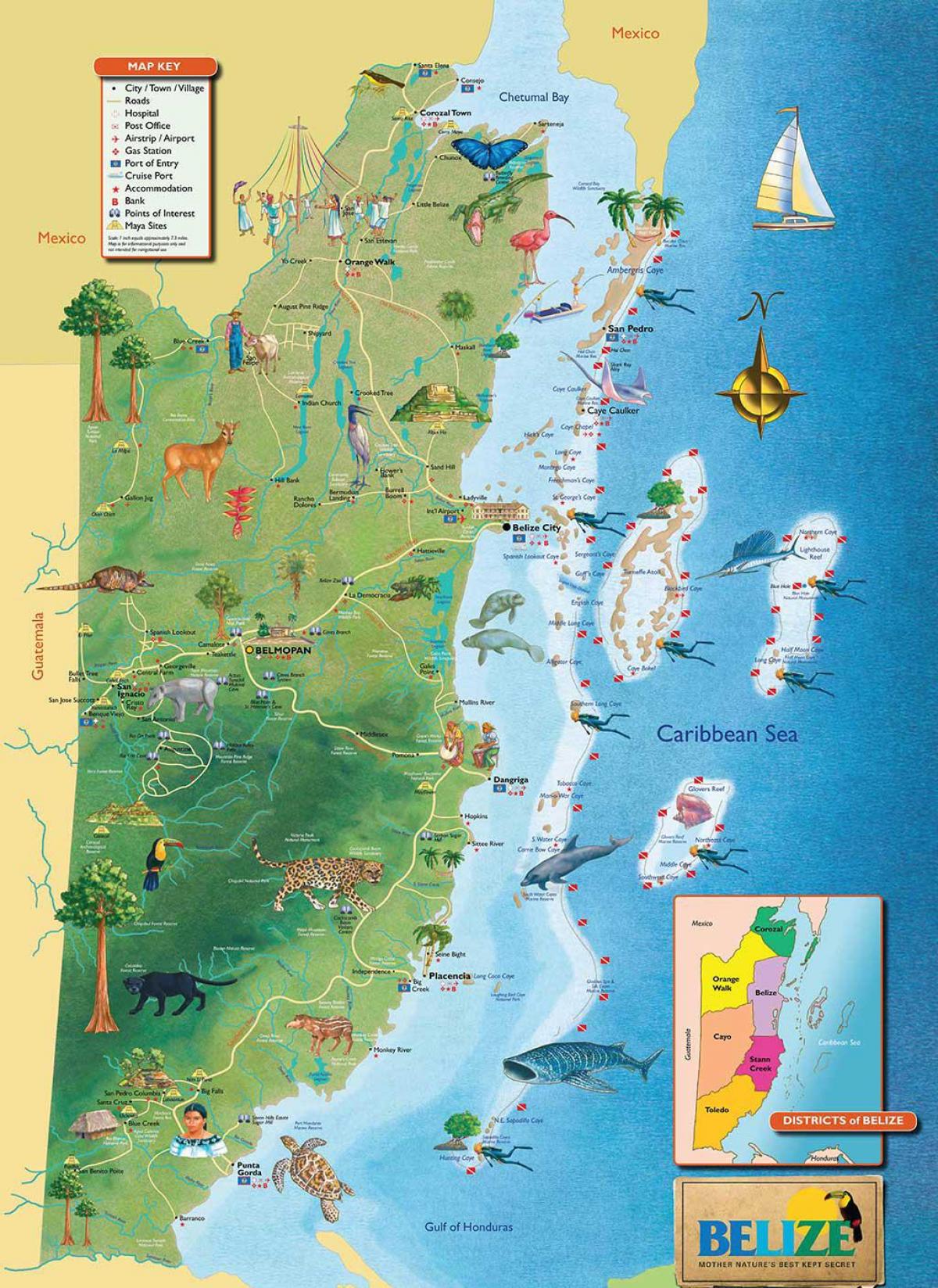 Belize port kaart
