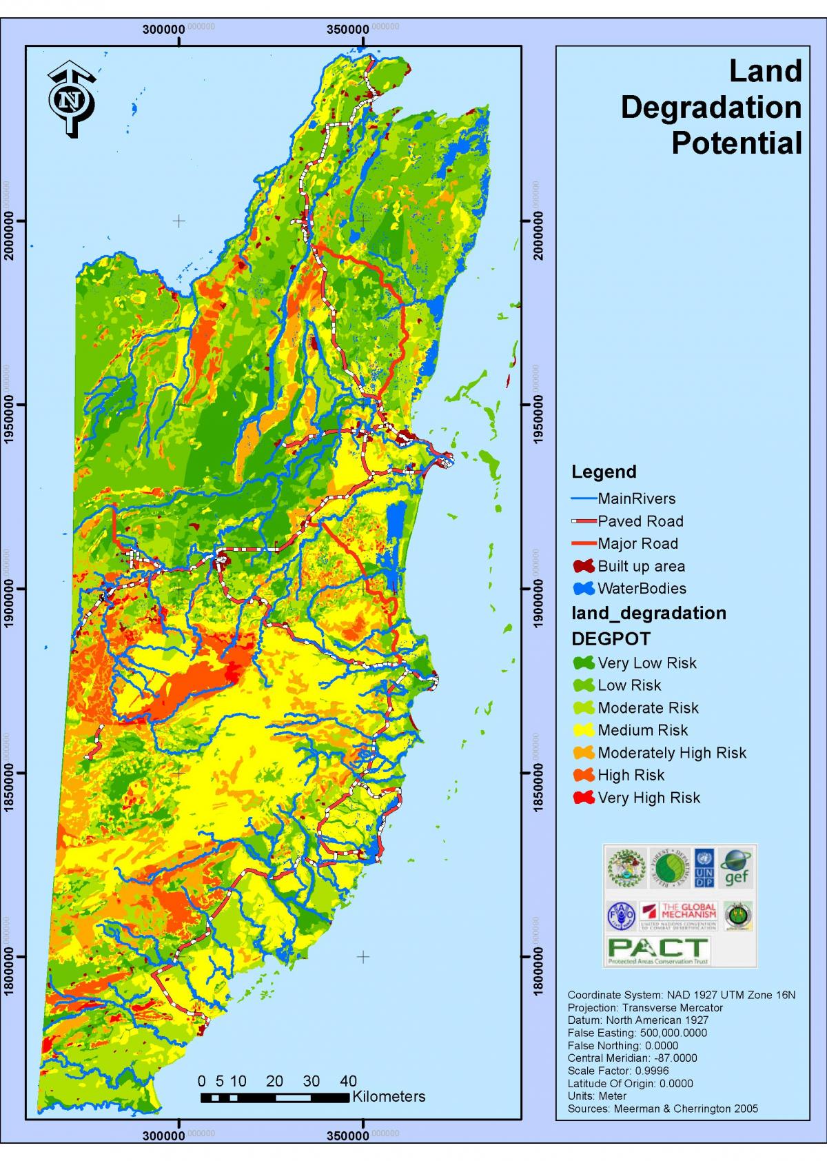 Kaart van Belize klimaat