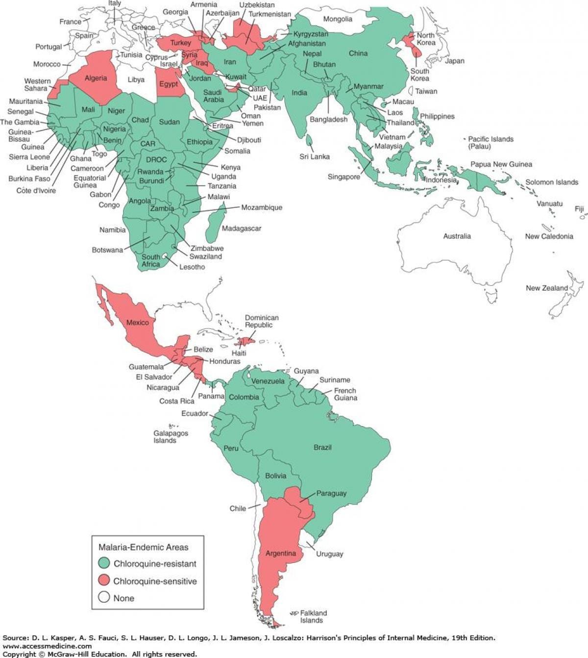 Kaart van Belize malaria
