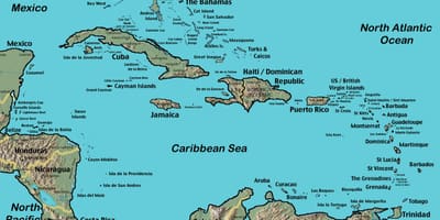 Kaart van Belize caribisch gebied