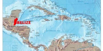 Kaart van Belize centraal-amerika