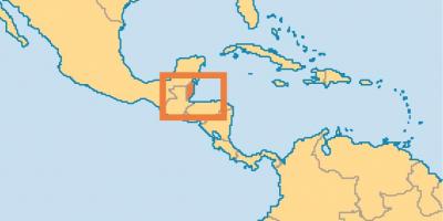 Belize locatie op de kaart van de wereld