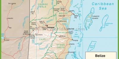 Belize snelweg kaart