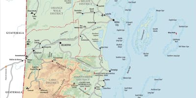 Kaart ofBelize toeristische dorp 
