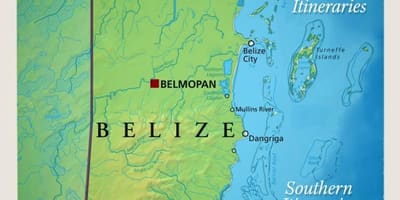 Kaart van Belize zeilen