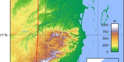 Kaart van fysieke Belize