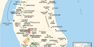 Kaart van placencia dorp Belize