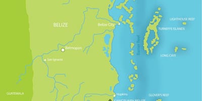 Kaart van sanctuary Belize