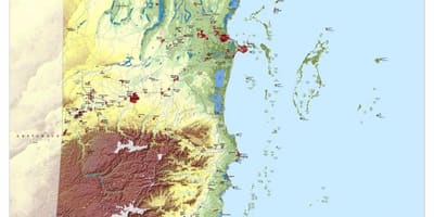 Kaart van de topografische Belize